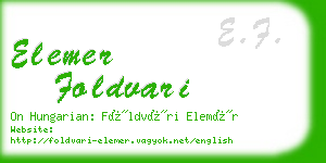 elemer foldvari business card